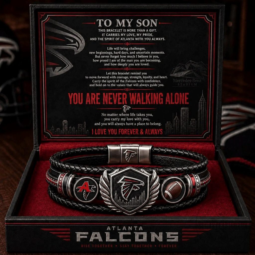 Atlanta Falcons NFL Football Team Braided Leather Bracelet To My Son Gift Box Atlanta Falcons NFL Football Team Braided Leather Bracelet To My Son Gift Box