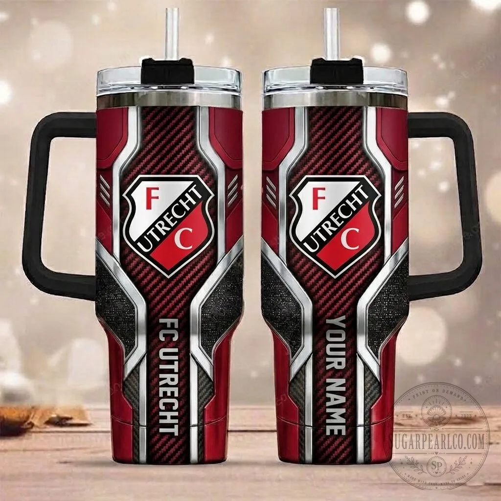 FC Utrecht Football Club Insulated Stainless Steel Tumbler with Handle