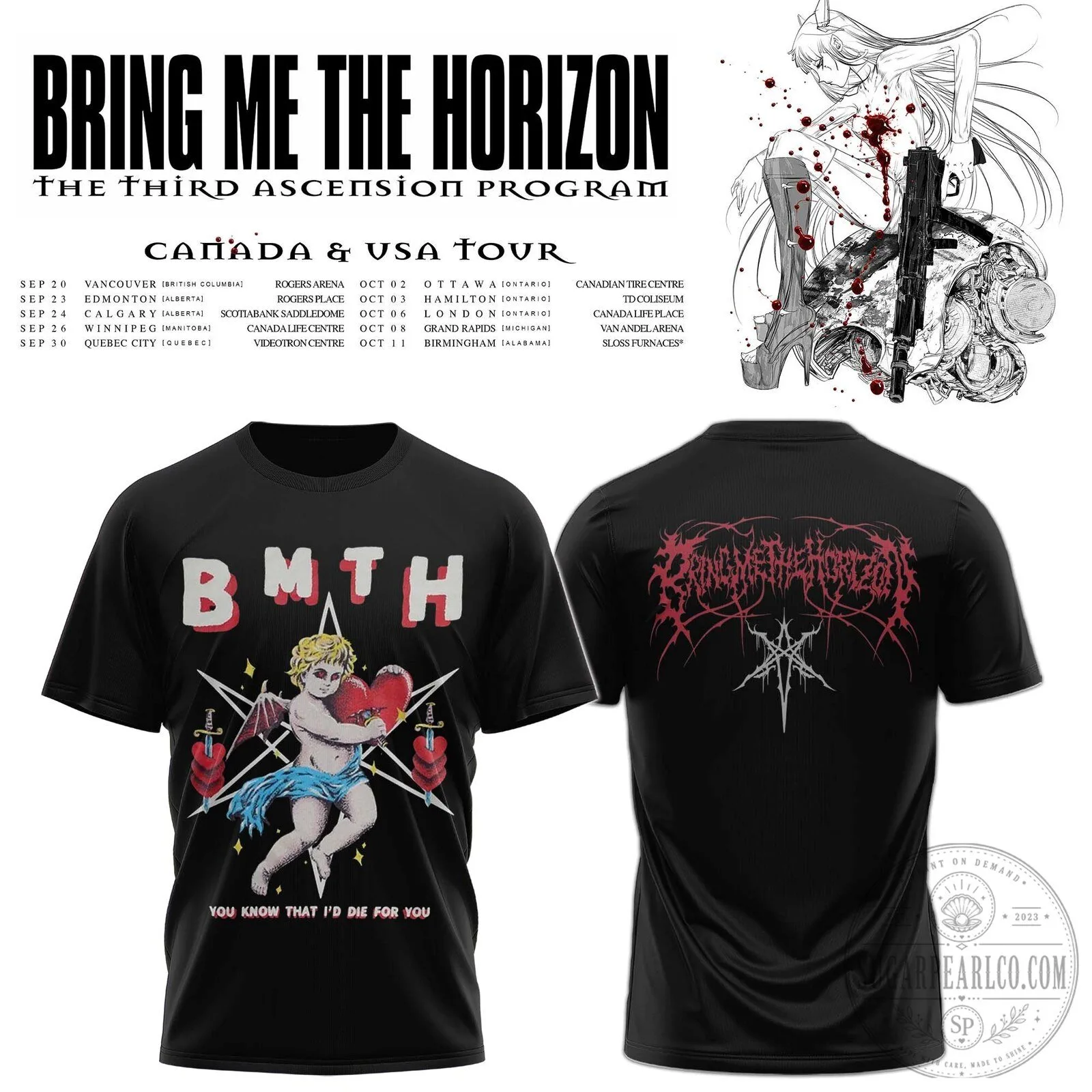 Bring Me The Horizon You Know That I'd Die For You Black Band T-Shirt