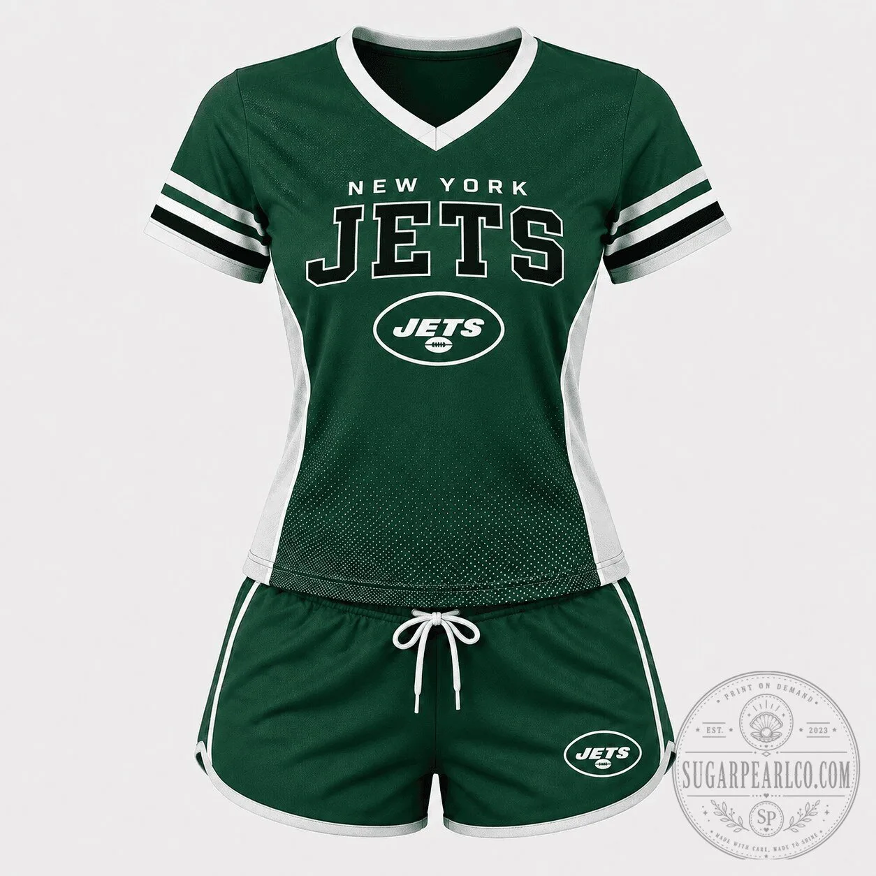 New York Jets Women's Green and White Football Team Pajama Set