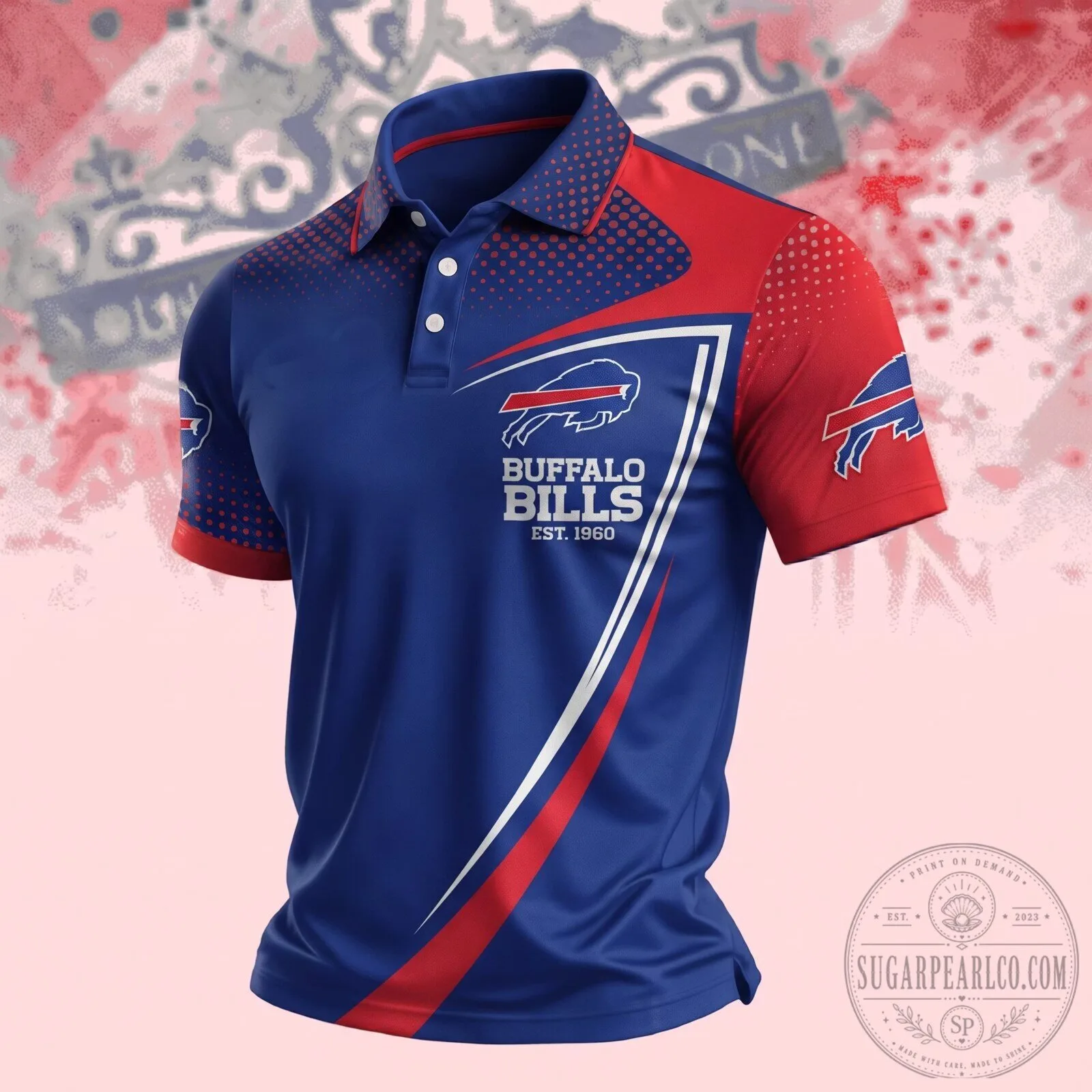 Performance Polo Shirt with Embroidered Logo for Buffalo Bills Fans