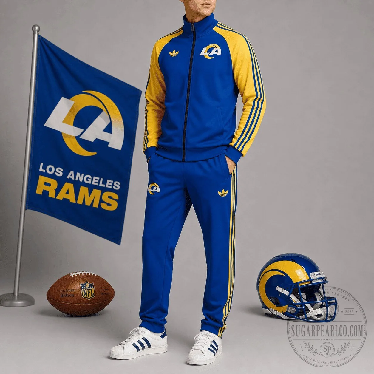 Los Angeles Rams Royal Blue and Yellow Tracksuit Jacket and Pants Set