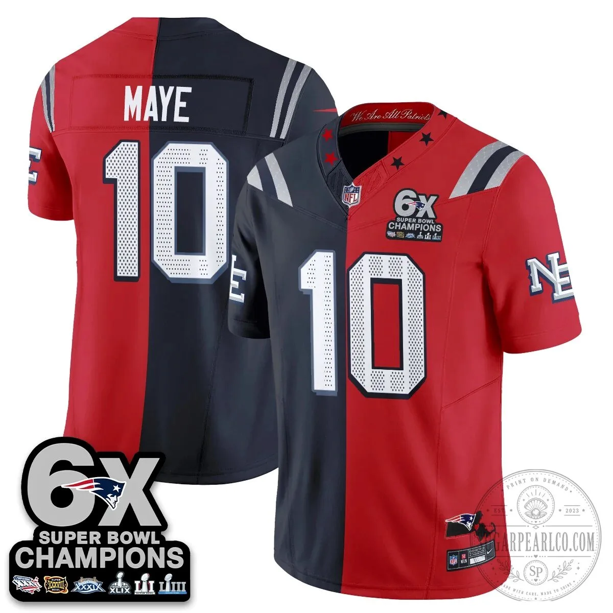 New England Patriots 6X Super Bowl Champions Split Edition Football Jersey 58 New England Patriots 6X Super Bowl Champions Split Edition Football Jersey