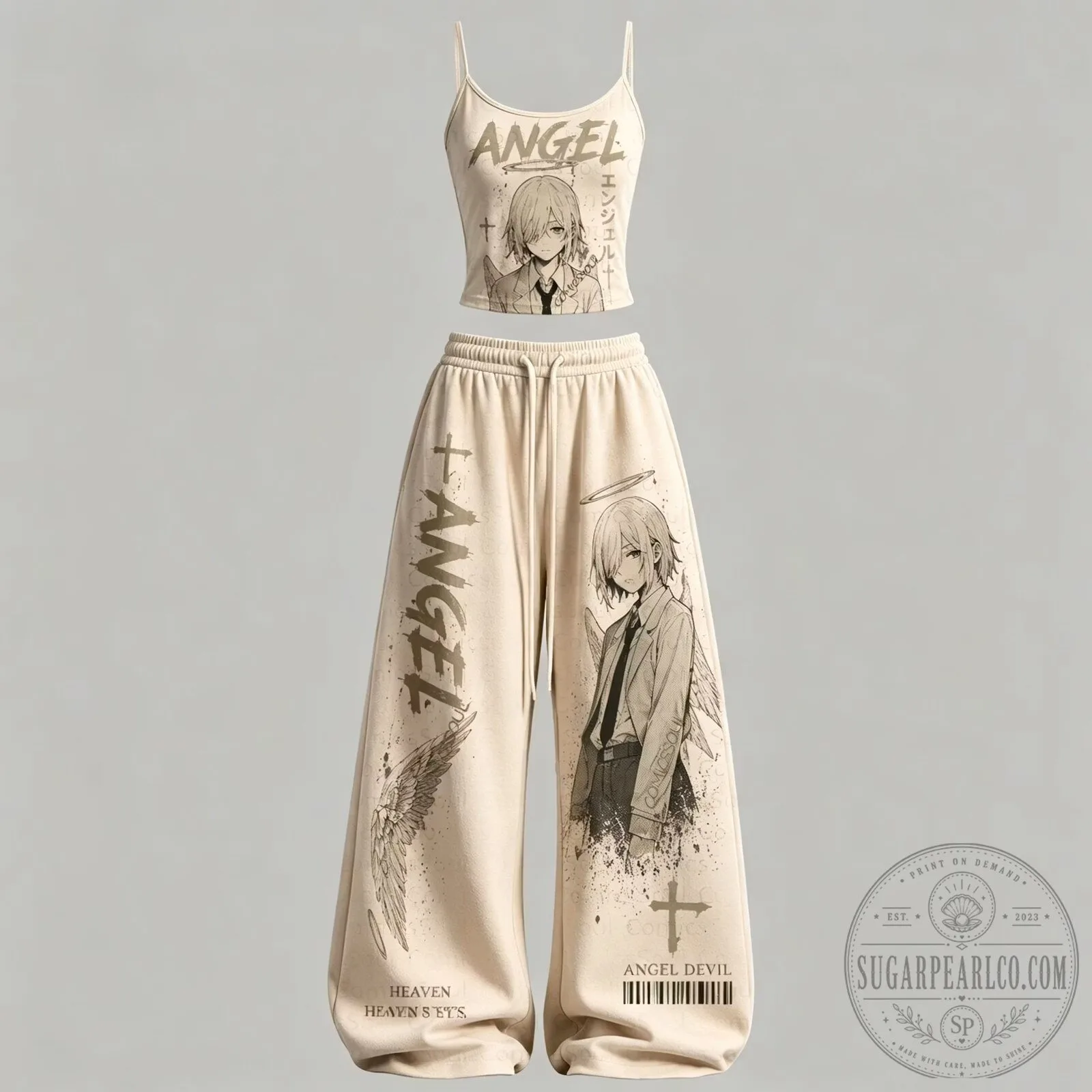 Chainsaw Man Angel Devil Anime Character Lounge Wear Two-Piece Set