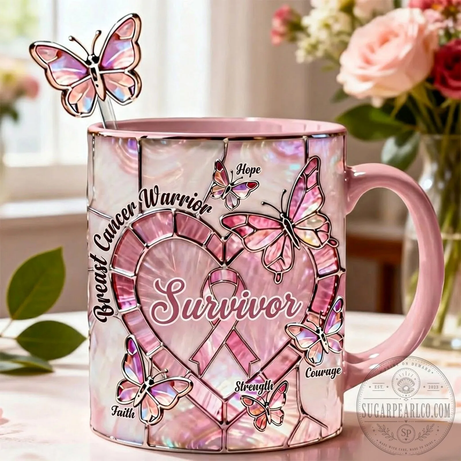 Breast Cancer Survivor Warrior Hope Strength Courage Faith Mug 5 Breast Cancer Survivor Warrior Hope Strength Courage Faith Mug