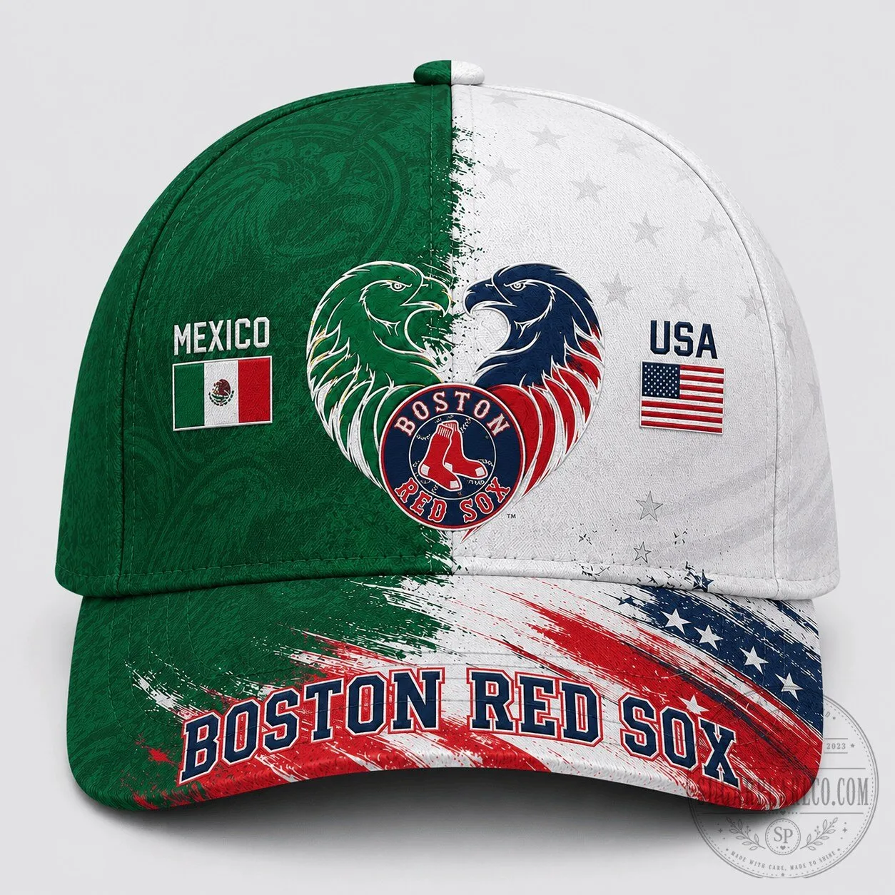 Boston Red Sox Baseball Mexico USA Dual Pride Cap Hat