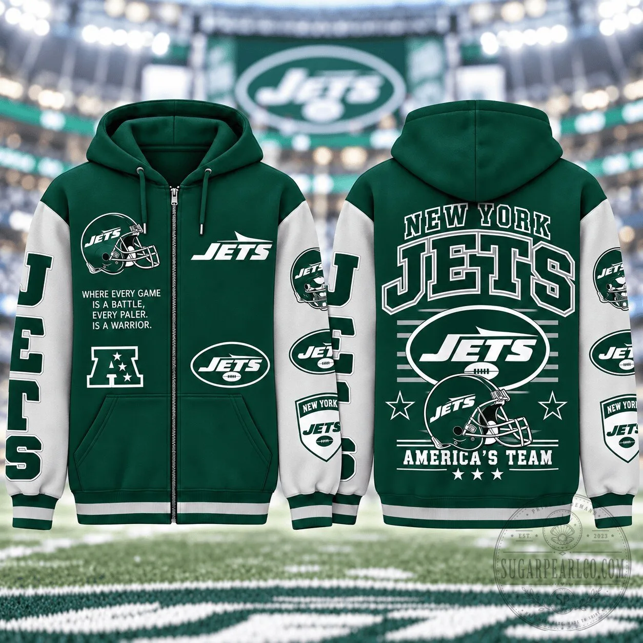 New York Jets National Football League Gridiron Heritage Full-Zip Hoodie 2 New York Jets National Football League Gridiron Heritage Full-Zip Hoodie