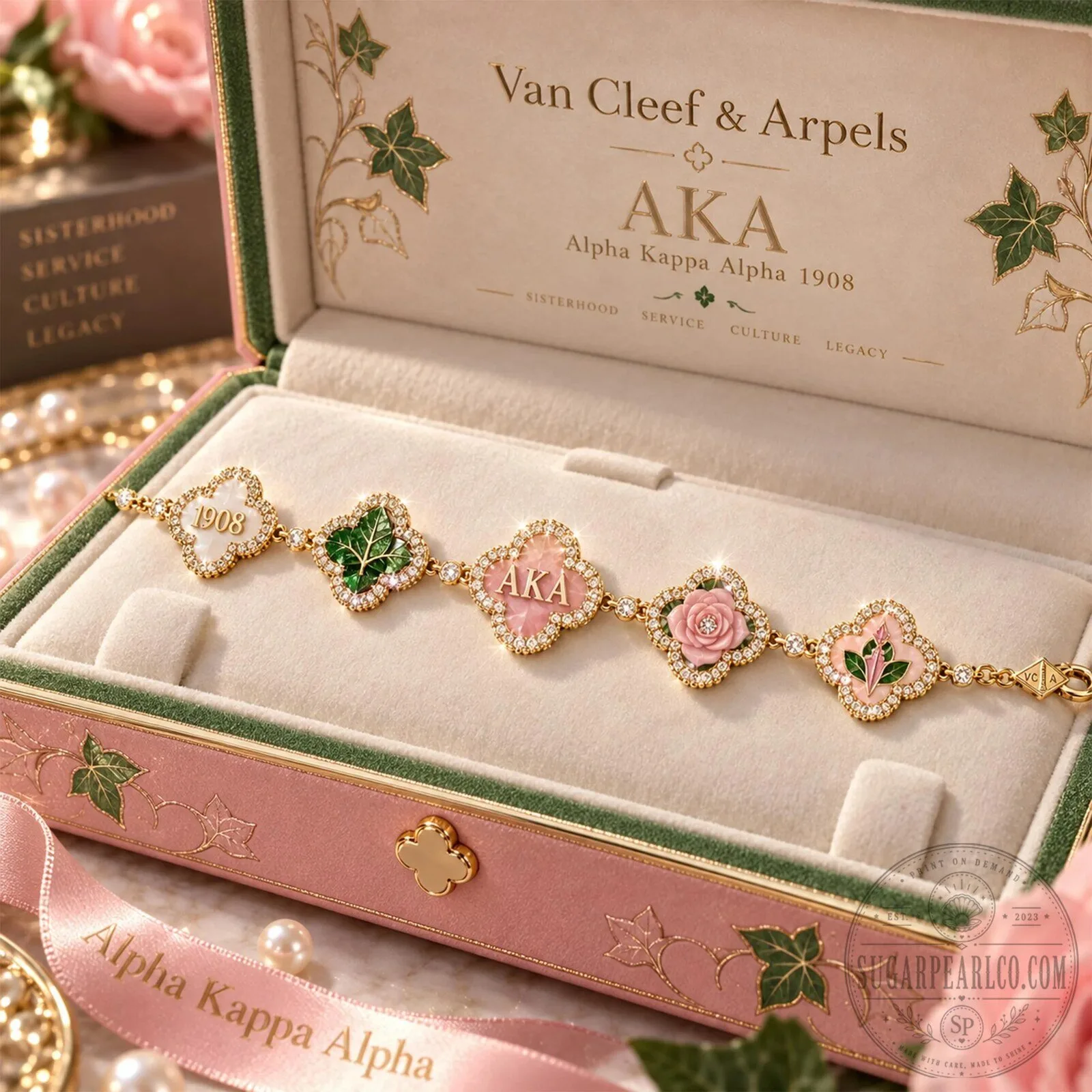 Alpha Kappa Alpha Van Cleef & Arpels Inspired Sisterhood Bracelet