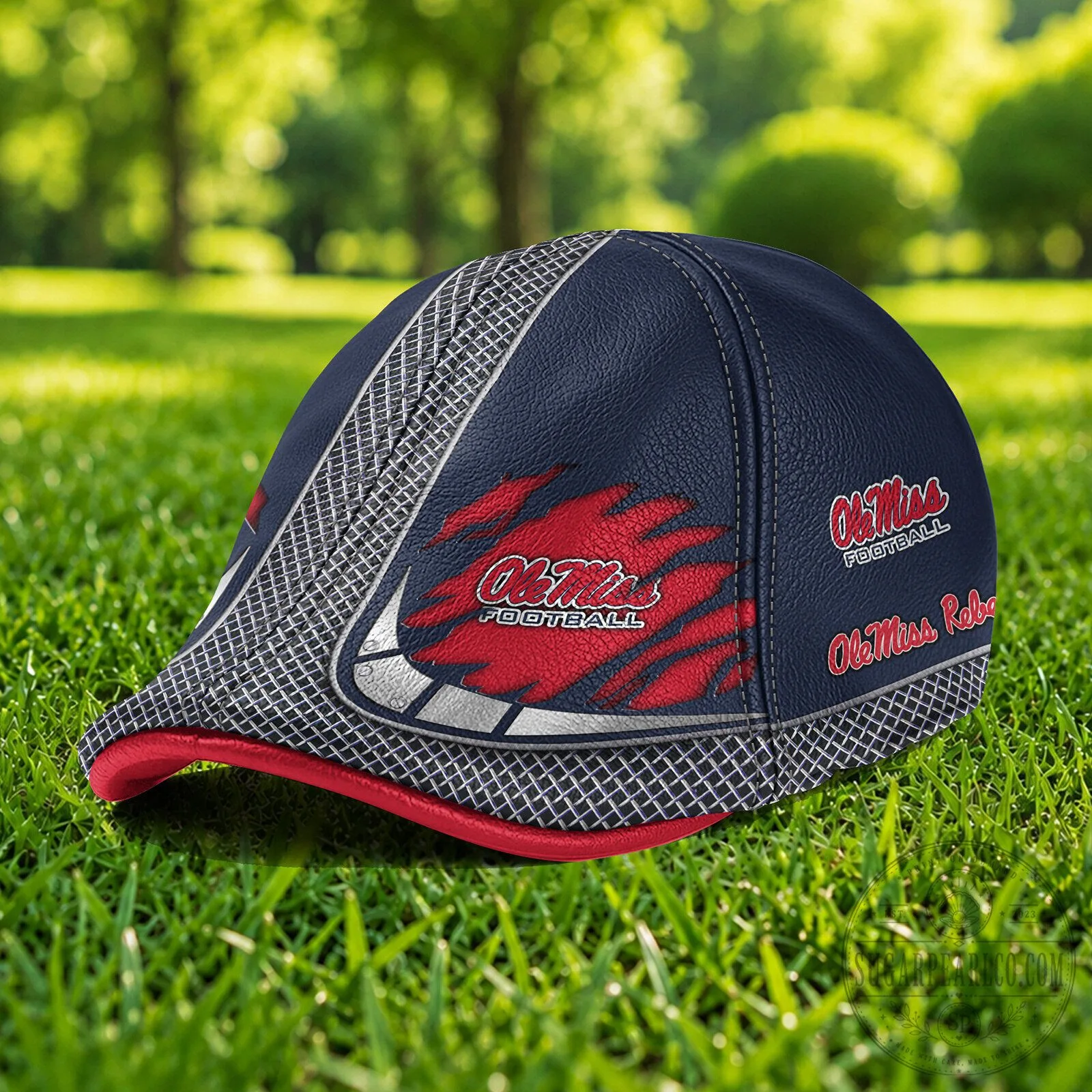 Flat Cap Hat featuring Ole Miss Rebels Football Team Logo