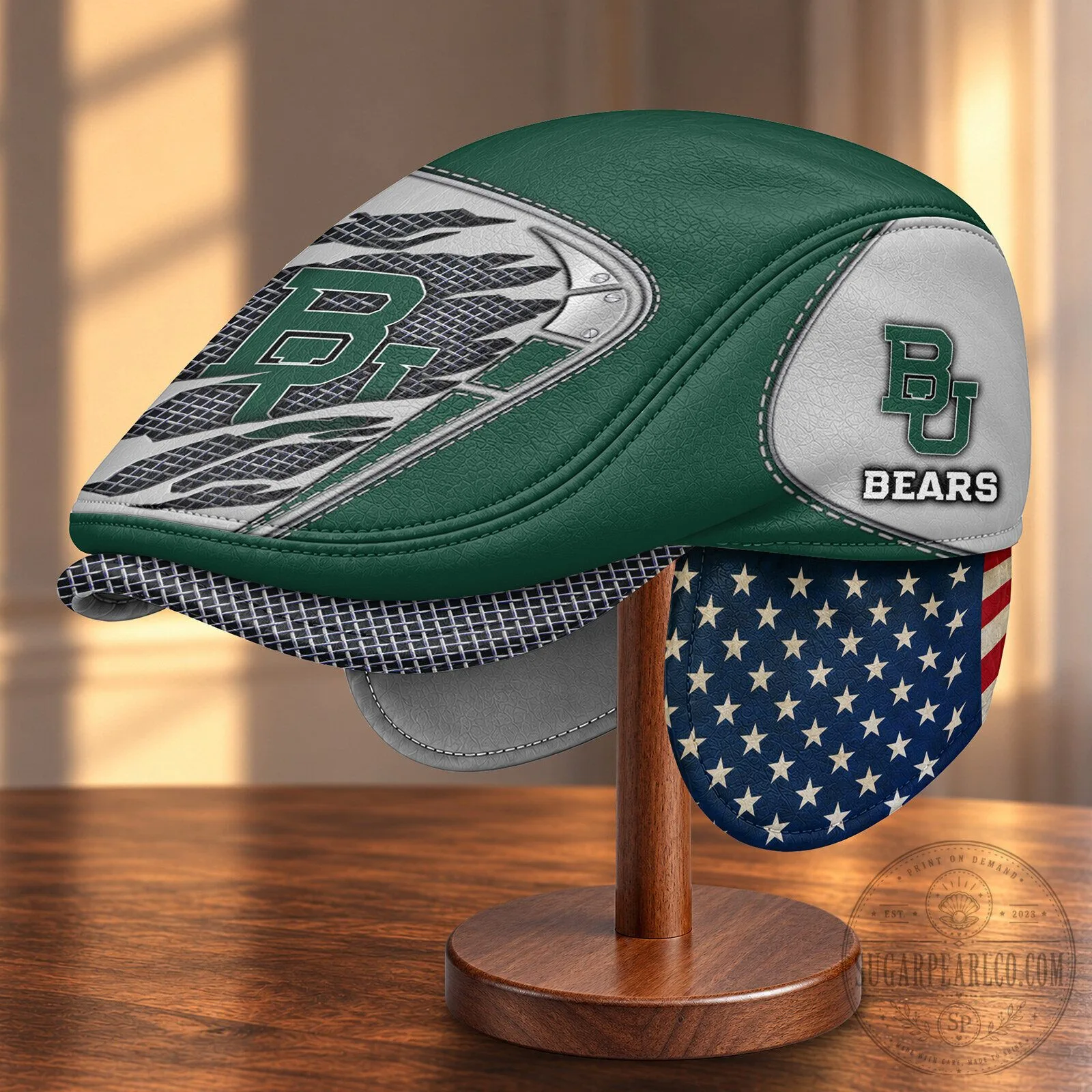 Baylor Bears NCAA Football Team Flat Cap with Foldable Ear Flaps