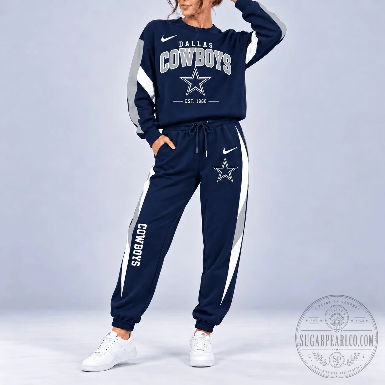 Dallas Cowboys NFL Team Spirit Crewneck Sweatshirt and Jogger Pants Set