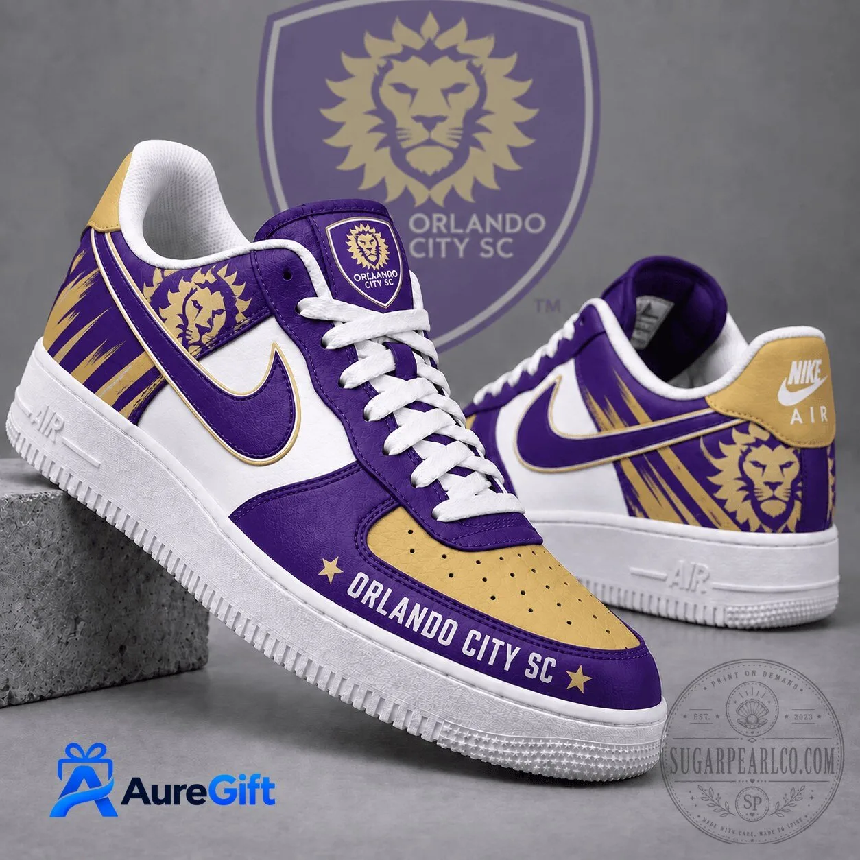 Orlando City SC Major League Soccer Christmas Air Force One Shoes
