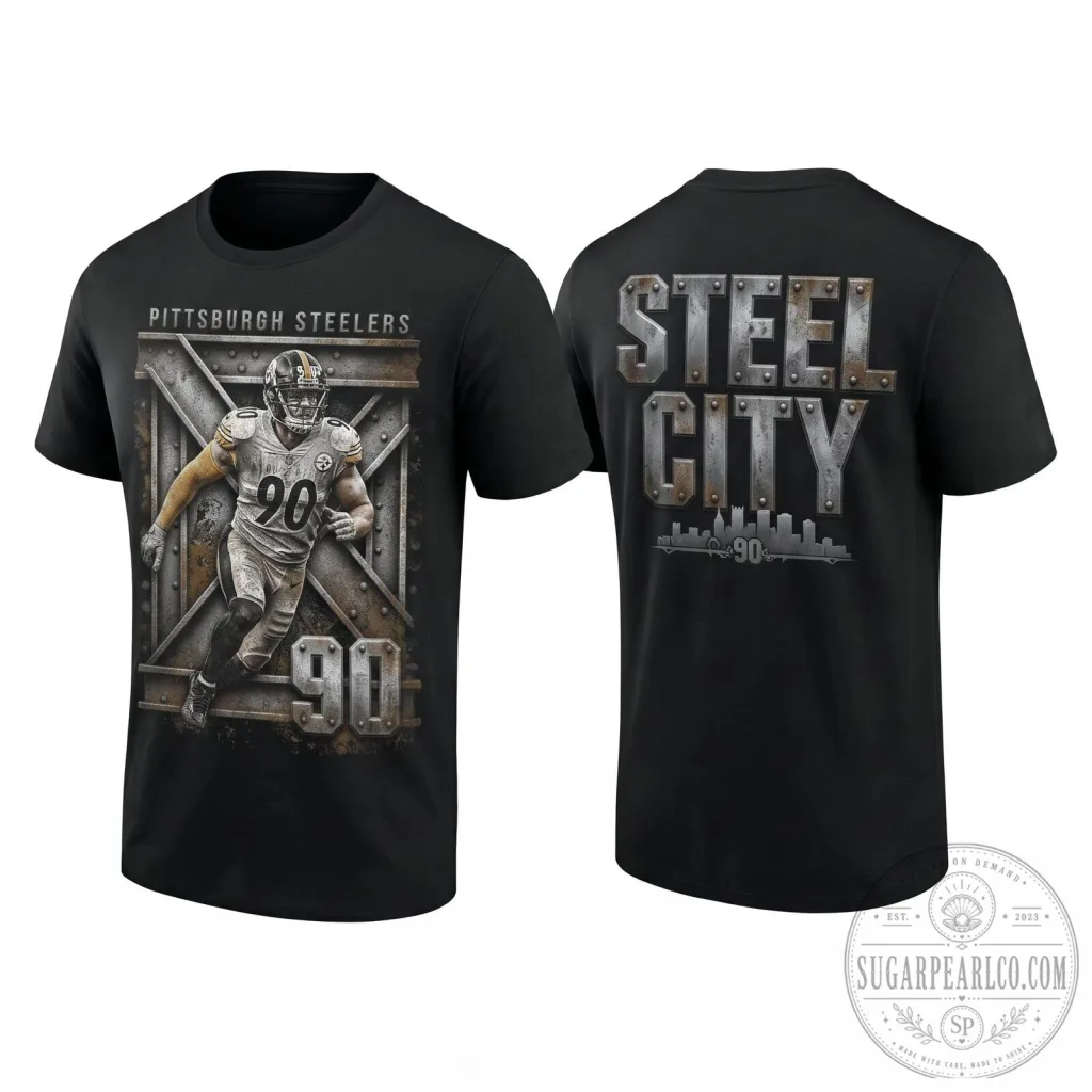 T.J. Watt Pittsburgh Steelers Steel City Number 90 Football T-Shirt T.J. Watt Pittsburgh Steelers Steel City Number 90 Football T-Shirt