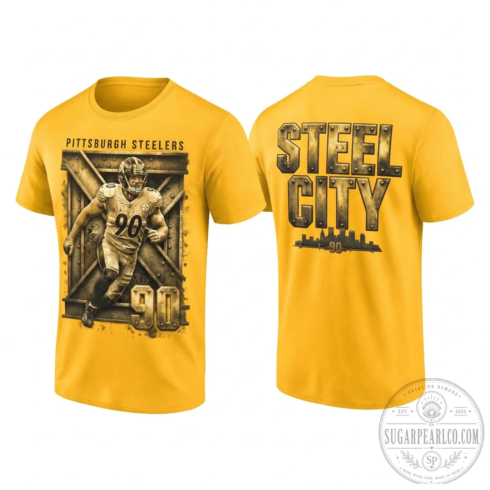T.J. Watt Pittsburgh Steelers Steel City Number 90 Football T-Shirt 10 T.J. Watt Pittsburgh Steelers Steel City Number 90 Football T-Shirt