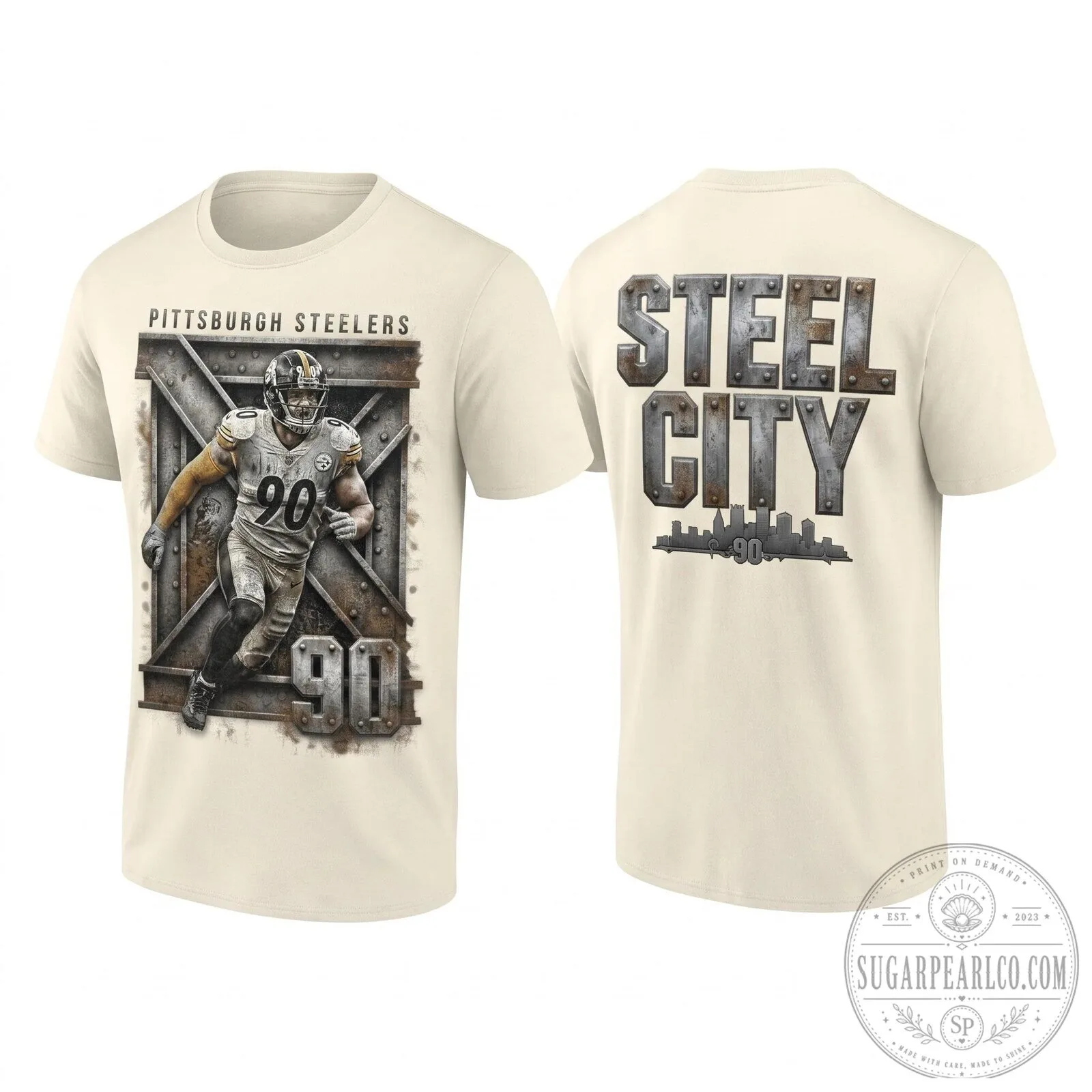 T.J. Watt Pittsburgh Steelers Steel City Number 90 Football T-Shirt 11 T.J. Watt Pittsburgh Steelers Steel City Number 90 Football T-Shirt