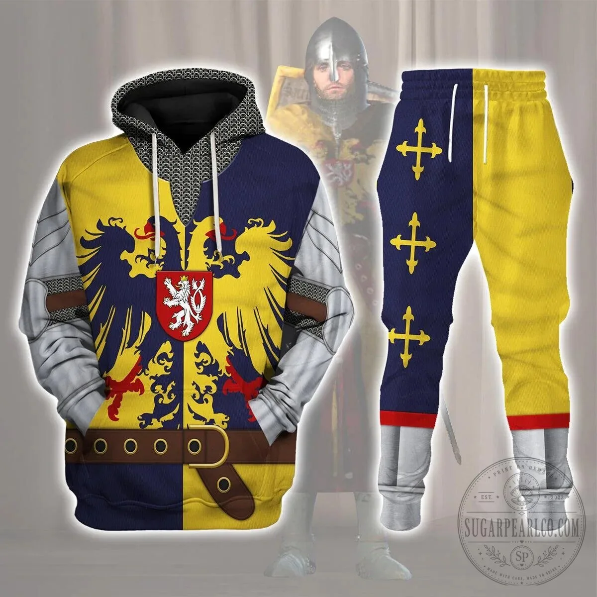 Holy Roman Empire Knight Costume Hoodie and Sweatpants Tracksuit Set