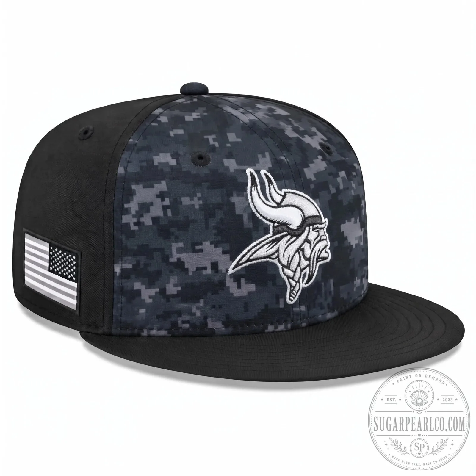 Digital Camouflage Snapback Hat for Salute To Service by Minnesota Vikings