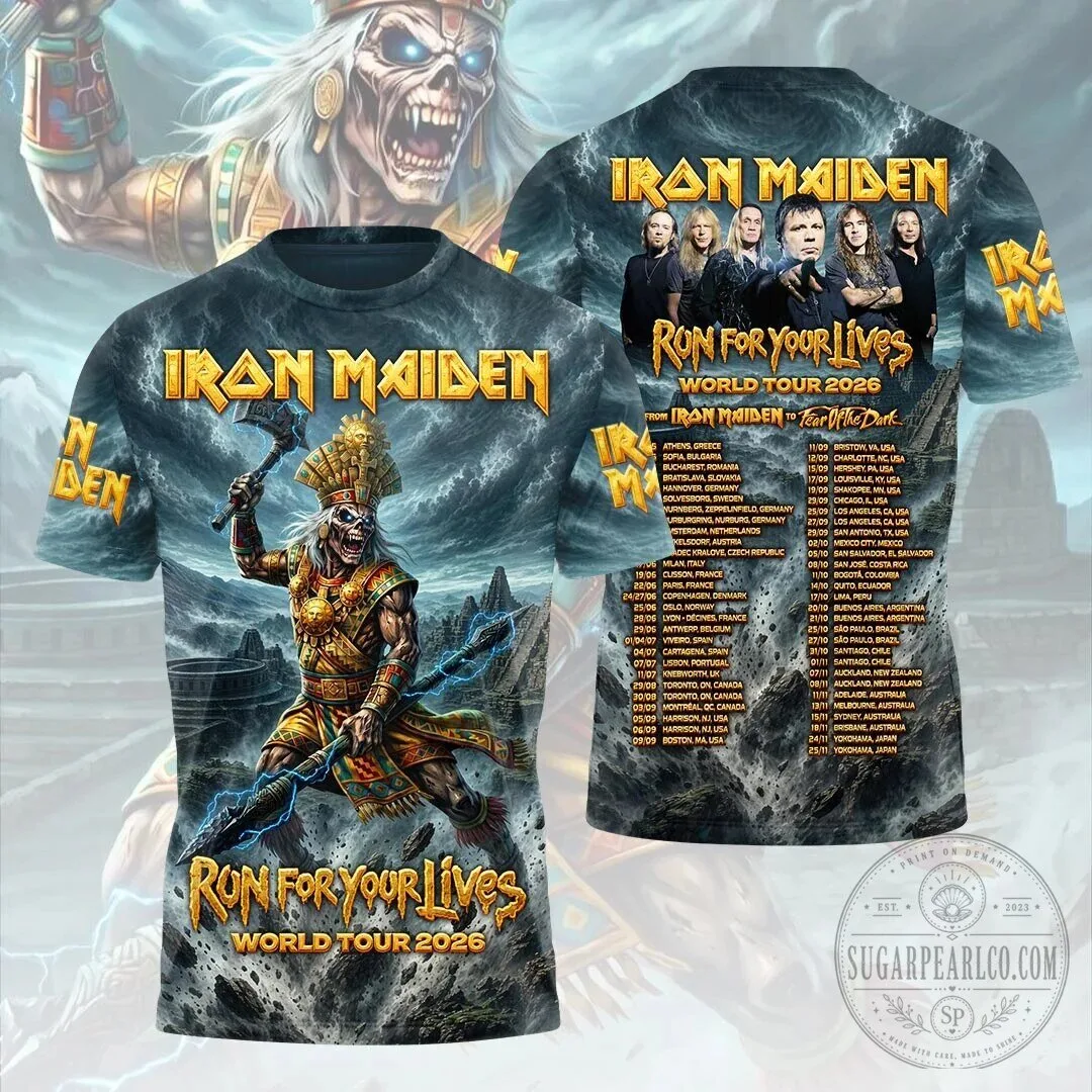 Fear Of The Dark T-Shirt for Iron Maiden's 2026 Run For Your Lives World Tour