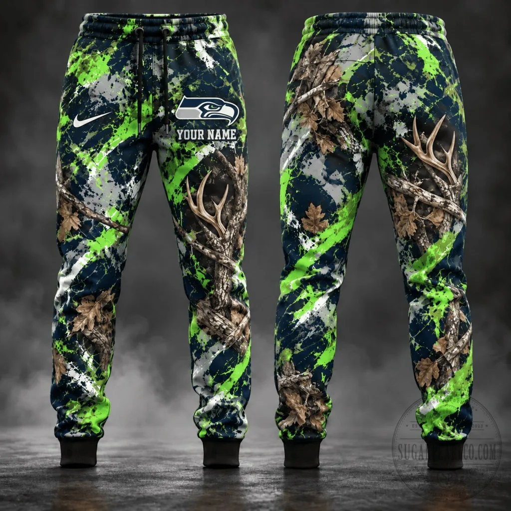 Seattle Seahawks Camouflage Hunting Custom Name Personalized Pants Seattle Seahawks Camouflage Hunting Custom Name Personalized Pants