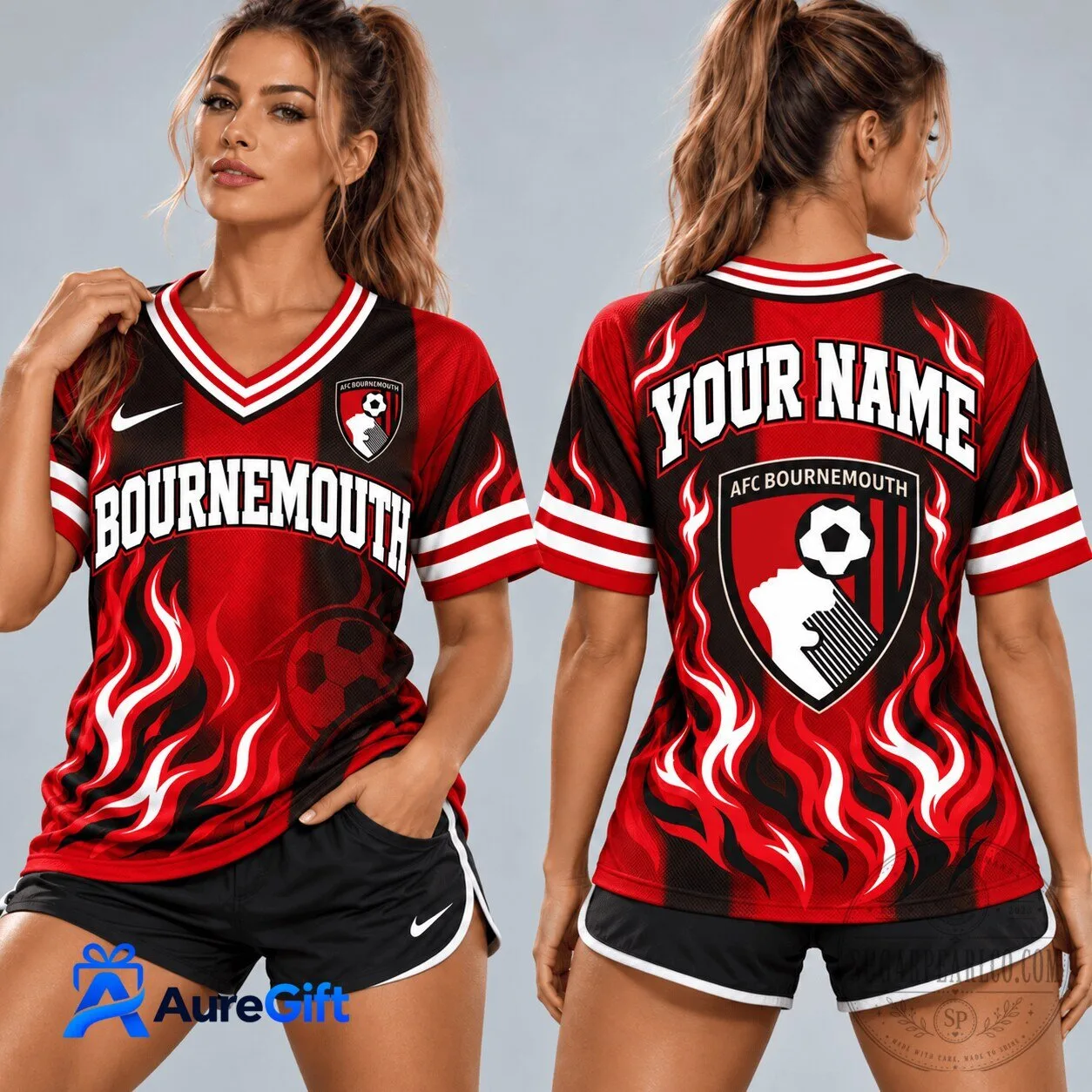 AFC Bournemouth Personalized Soccer Football V-Neck Jersey