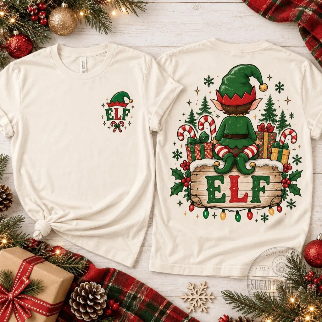 Elf Christmas Candy Cane Movie Holiday T-Shirt Elf Christmas Candy Cane Movie Holiday T-Shirt