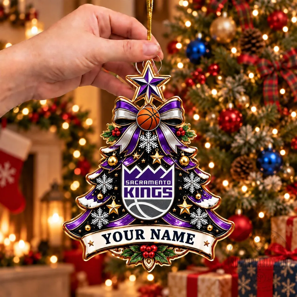 Sacramento Kings Christmas Tree Ornament Custom Name NBA Basketball Fan Gift Sacramento Kings Christmas Tree Ornament Custom Name NBA Basketball Fan Gift