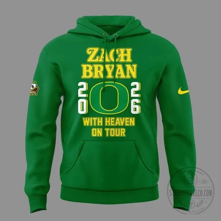 Zach Bryan With Heaven On Tour Oregon Football Green Hoodie 11 Zach Bryan With Heaven On Tour Oregon Football Green Hoodie