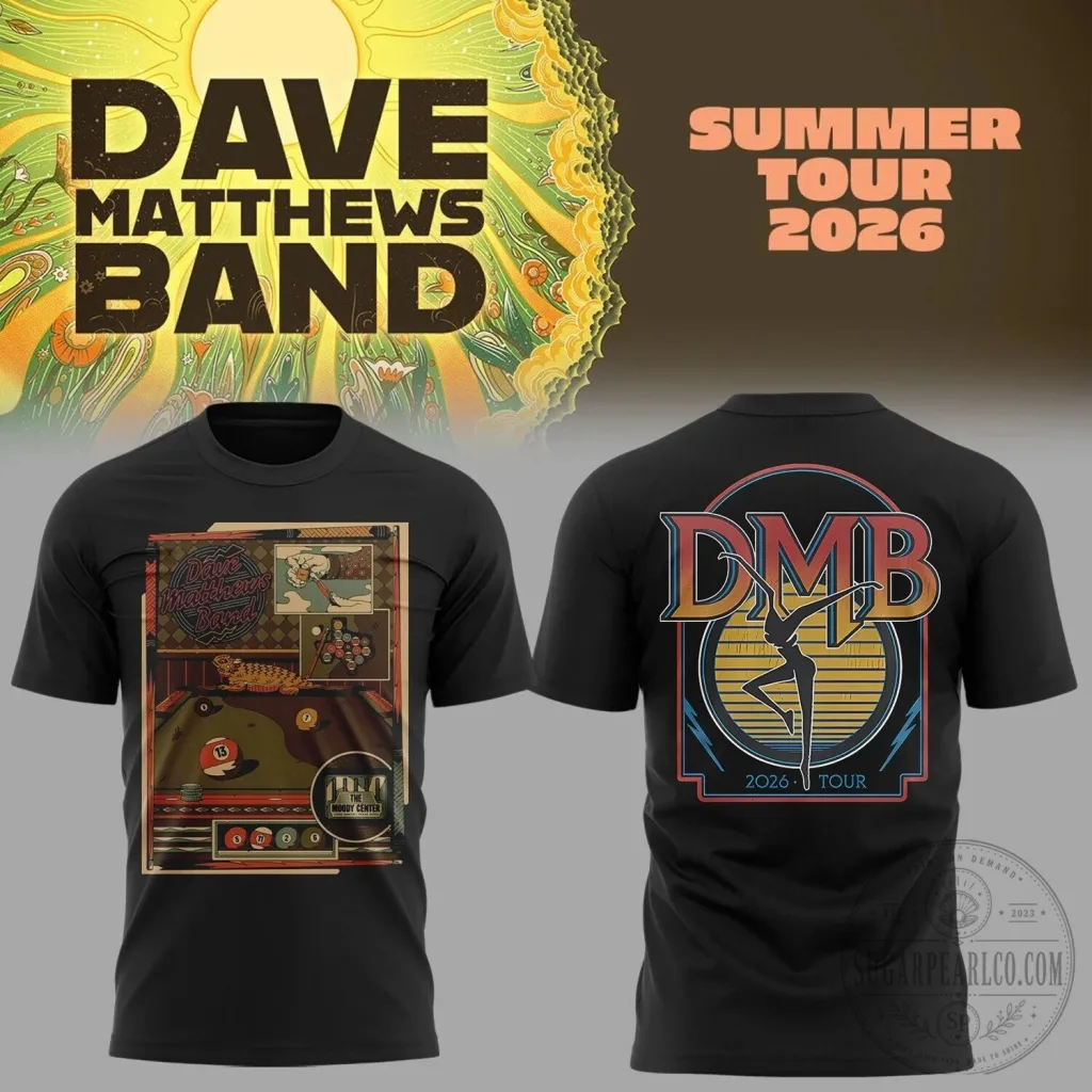 Dave Matthews Band Summer Tour 2026 Concert Graphic T-Shirt Dave Matthews Band Summer Tour 2026 Concert Graphic T-Shirt