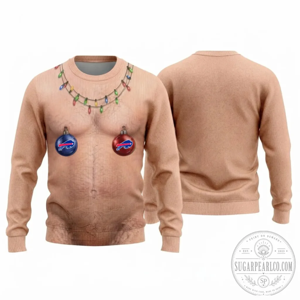 Buffalo Bills Christmas Nude Chest Ugly Sweater Holiday Sweatshirt Buffalo Bills Christmas Nude Chest Ugly Sweater Holiday Sweatshirt