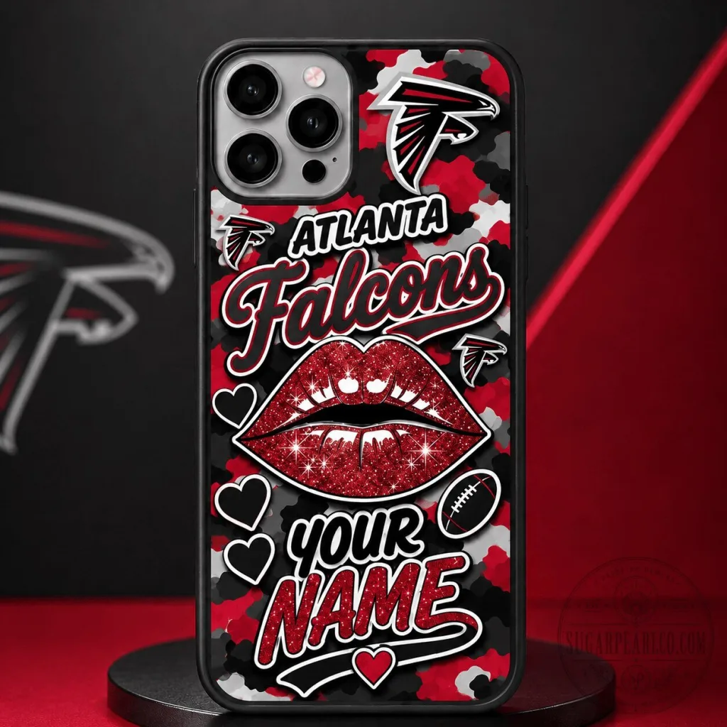 Atlanta Falcons Personalized Glitter Lips Phone Case Atlanta Falcons Personalized Glitter Lips Phone Case