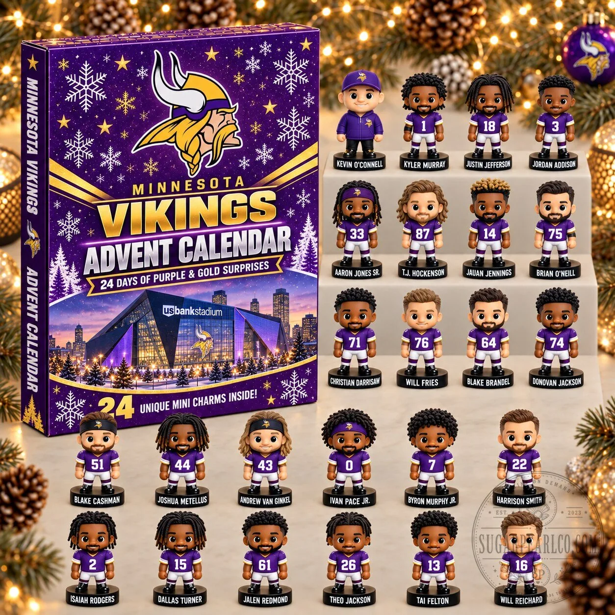 Minnesota Vikings Football Team 24 Day Advent Calendar with Mini Charms