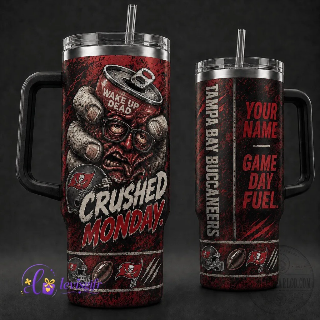 Tampa Bay Buccaneers Crushed Monday Wake Up Dead Personalized Tumbler Tampa Bay Buccaneers Crushed Monday Wake Up Dead Personalized Tumbler