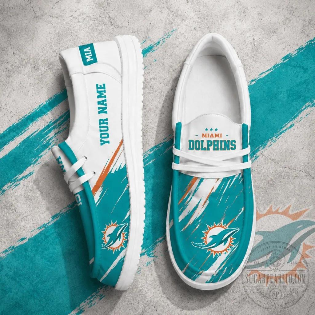 Miami Dolphins Personalized Hey Dude Style Shoes Miami Dolphins Personalized Hey Dude Style Shoes