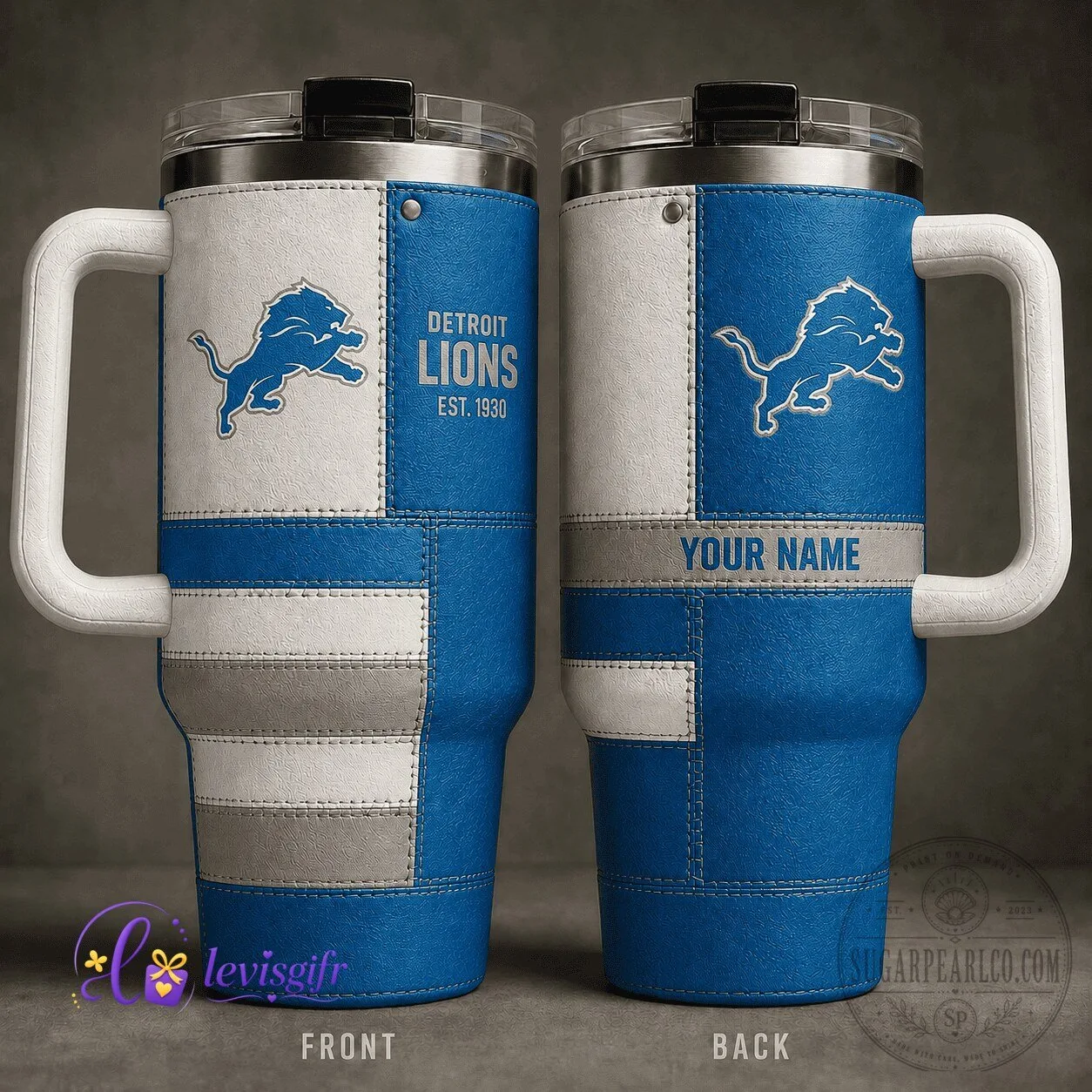 Detroit Lions NFL Football Team Personalized Insulated Tumbler with Handle 2 Detroit Lions NFL Football Team Personalized Insulated Tumbler with Handle