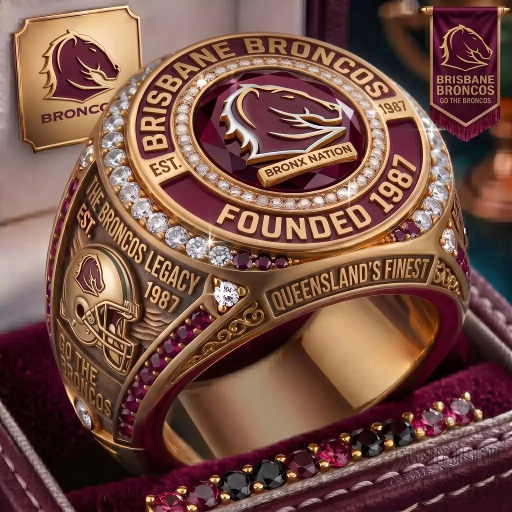 Brisbane Broncos Rugby League Football Team Championship Ring Brisbane Broncos Rugby League Football Team Championship Ring