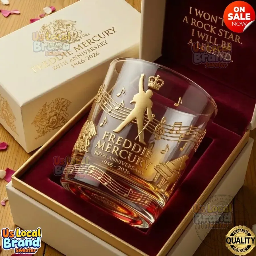 Freddie Mercury 80th Anniversary 1946-2026 Commemorative Drinking Glass 6 Freddie Mercury 80th Anniversary 1946-2026 Commemorative Drinking Glass