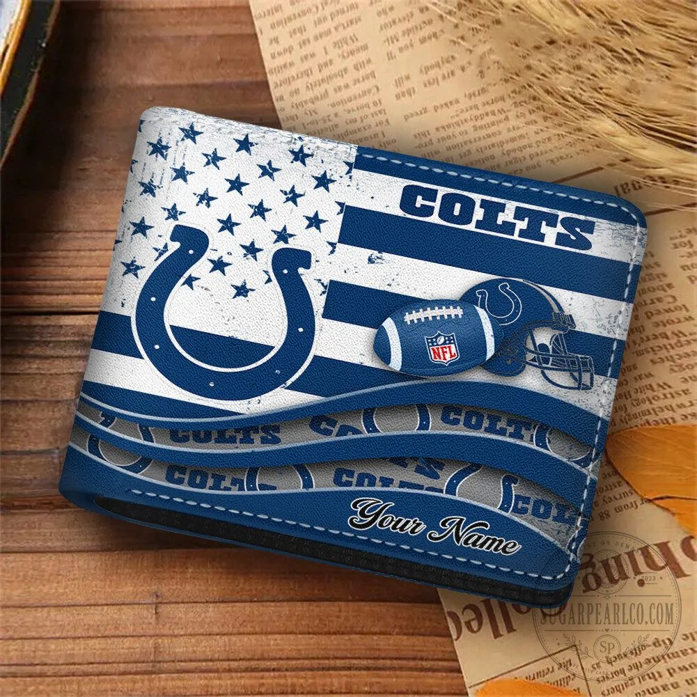 Indianapolis Colts American Flag Personalized Leather Wallet 1 Indianapolis Colts American Flag Personalized Leather Wallet