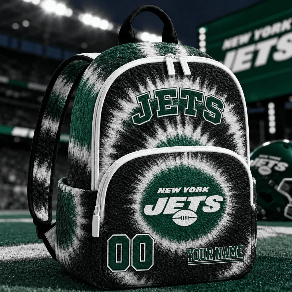 New York Jets NFL Tie Dye Quilted Backpack Custom Name New York Jets NFL Tie Dye Quilted Backpack Custom Name