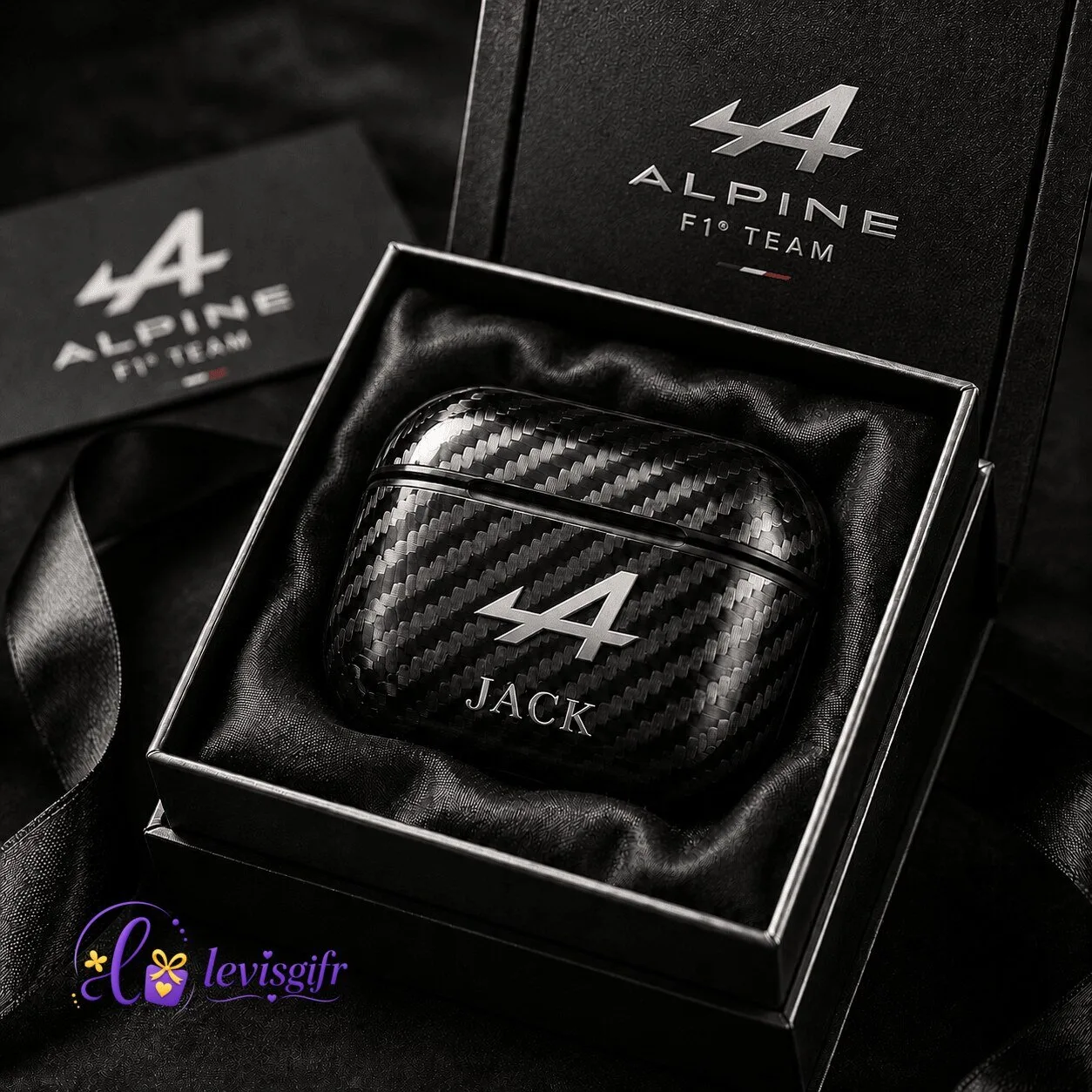 Alpine Formula 1 Team Personalized Carbon Fiber AirPod Case 1 Alpine Formula 1 Team Personalized Carbon Fiber AirPod Case
