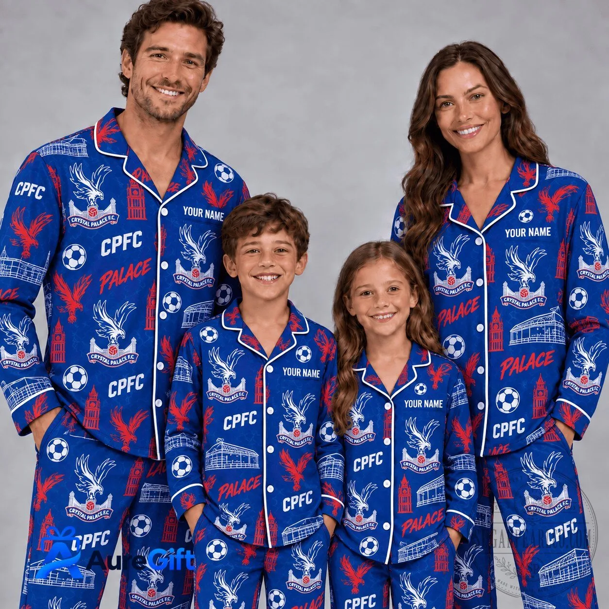 Crystal Palace Football Club Personalized Family Matching Long Sleeve Pajamas Set 2 Crystal Palace Football Club Personalized Family Matching Long Sleeve Pajamas Set