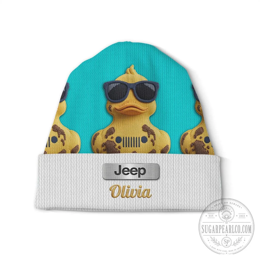 Personalized Jeep Duck Muddy Rubber Duckie Beanie Hat