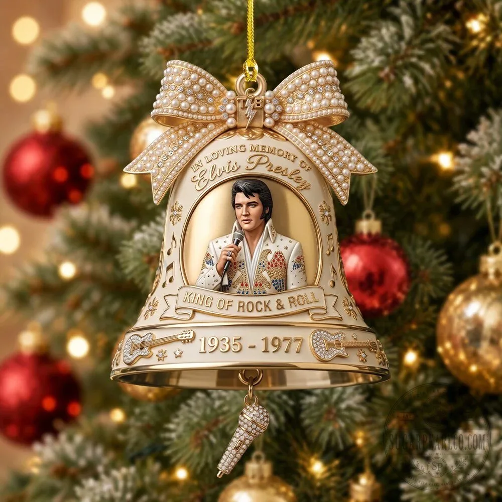 Elvis Presley King of Rock and Roll Commemorative Christmas Bell Ornament