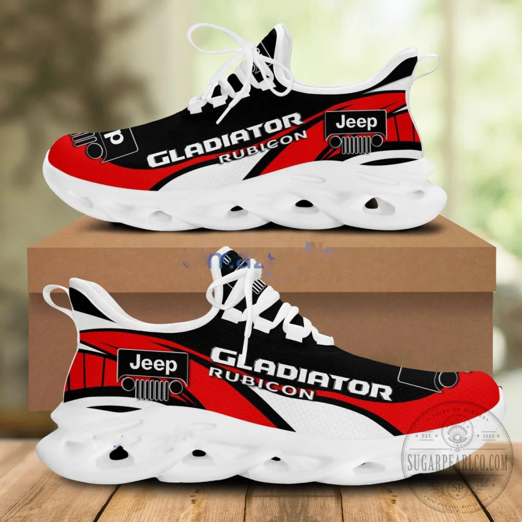 Jeep Gladiator Rubicon Black and Red Breathable Chunky Sneakers Jeep Gladiator Rubicon Black and Red Breathable Chunky Sneakers