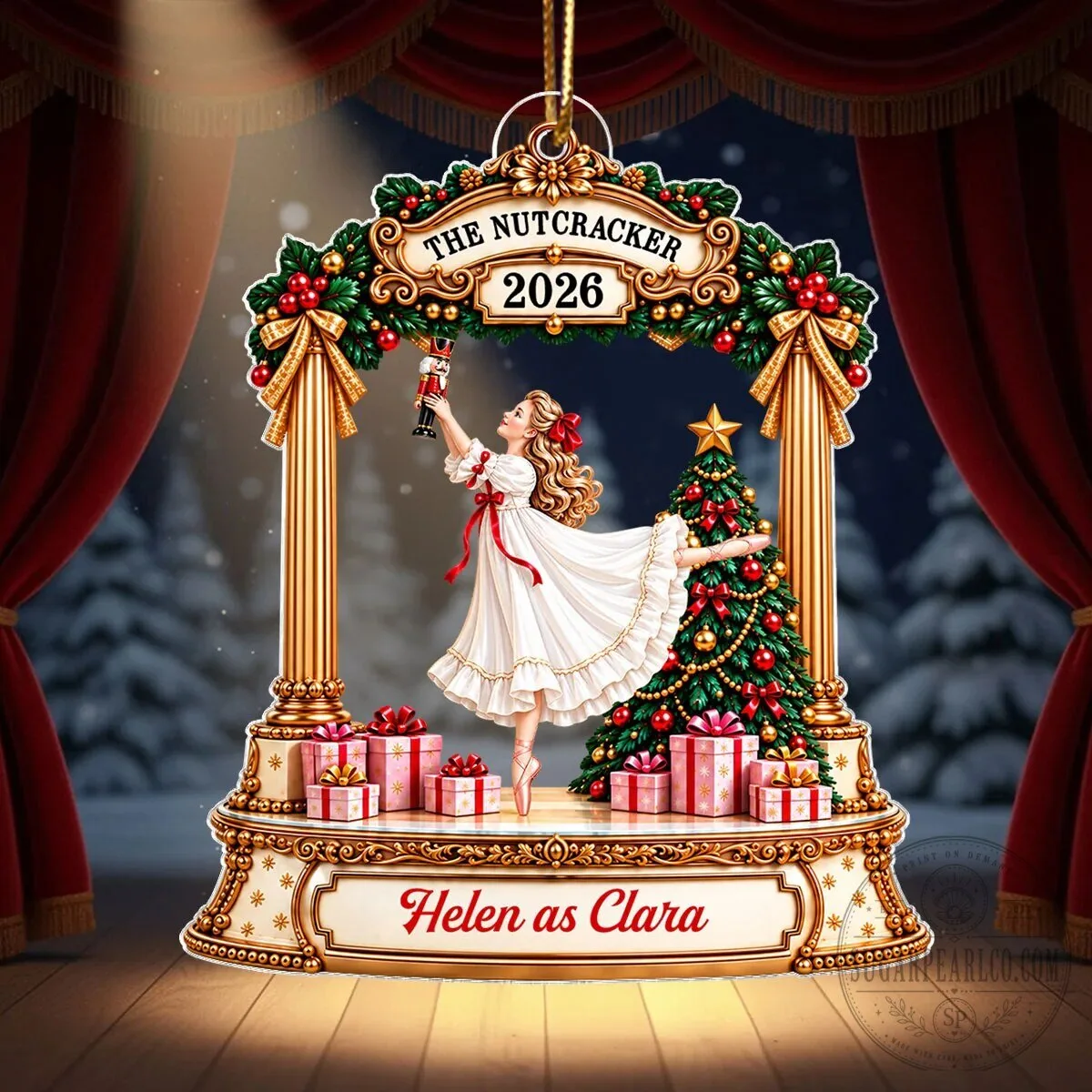 Personalized Nutcracker Ballet Clara Christmas Tree Ornament
