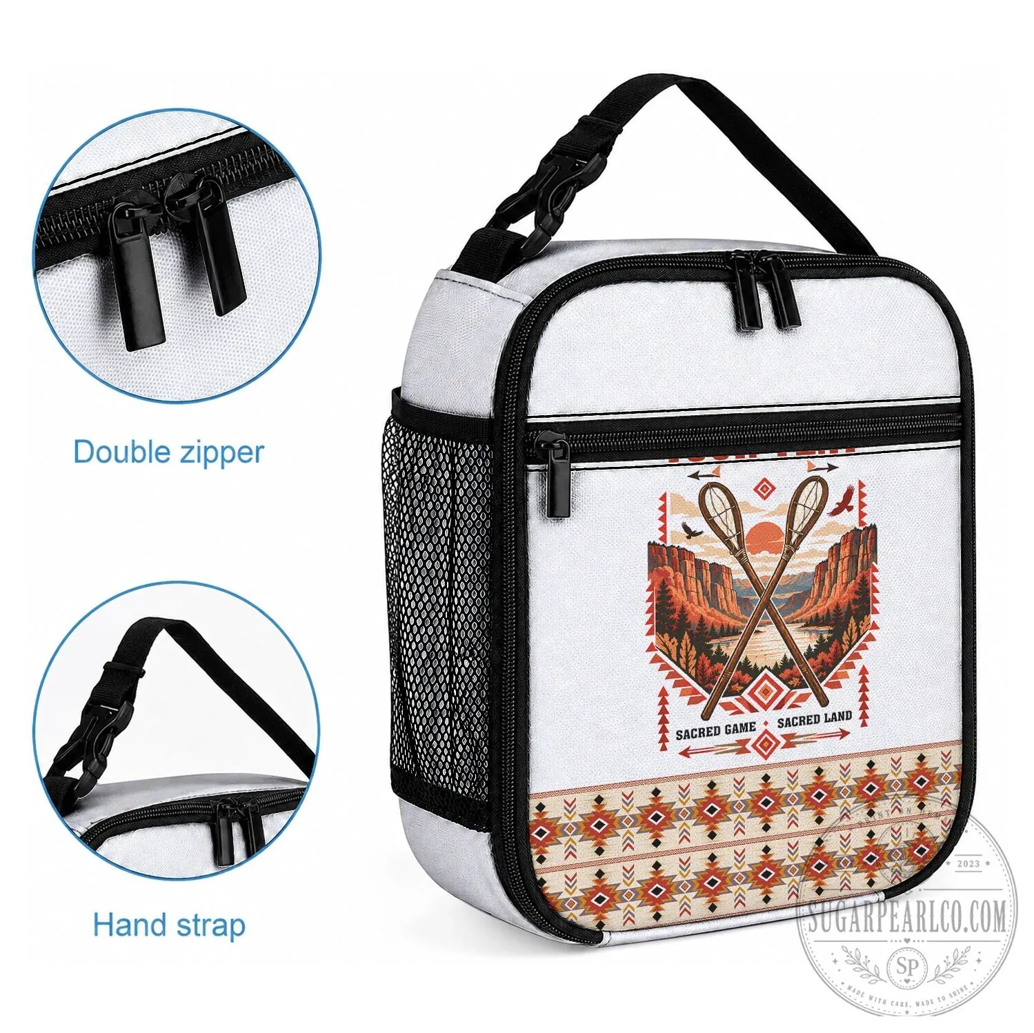Native American Tribal Landscape Insulated Lunch Bag 8 Native American Tribal Landscape Insulated Lunch Bag