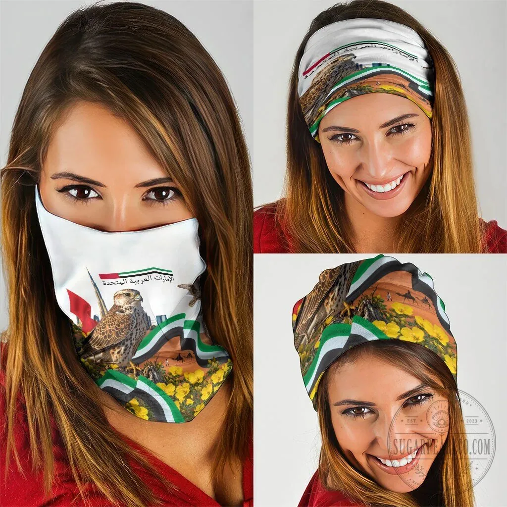 United Arab Emirates National Day Falcon and Burj Khalifa Neck Gaiter 10 United Arab Emirates National Day Falcon and Burj Khalifa Neck Gaiter