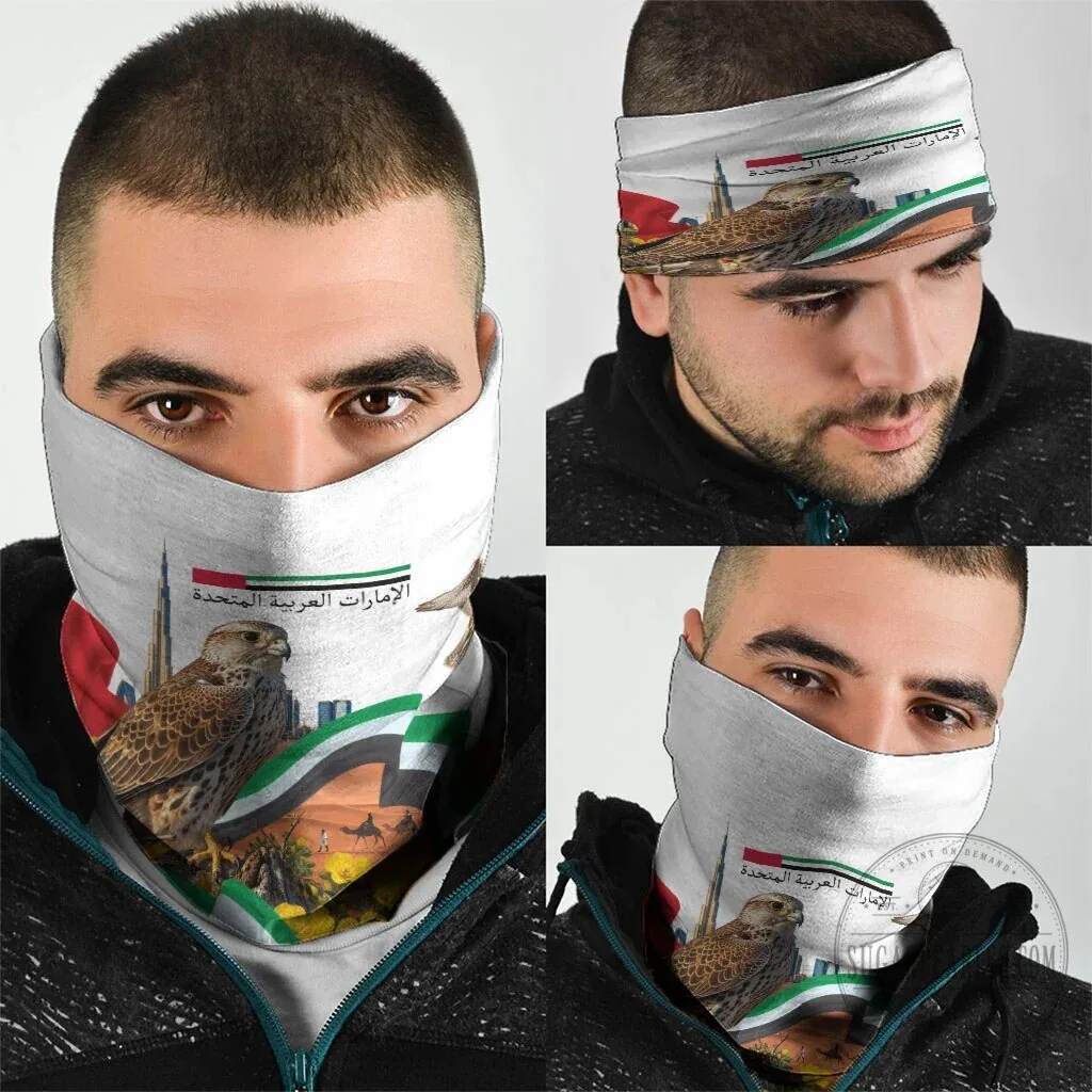 United Arab Emirates National Day Falcon and Burj Khalifa Neck Gaiter 11 United Arab Emirates National Day Falcon and Burj Khalifa Neck Gaiter