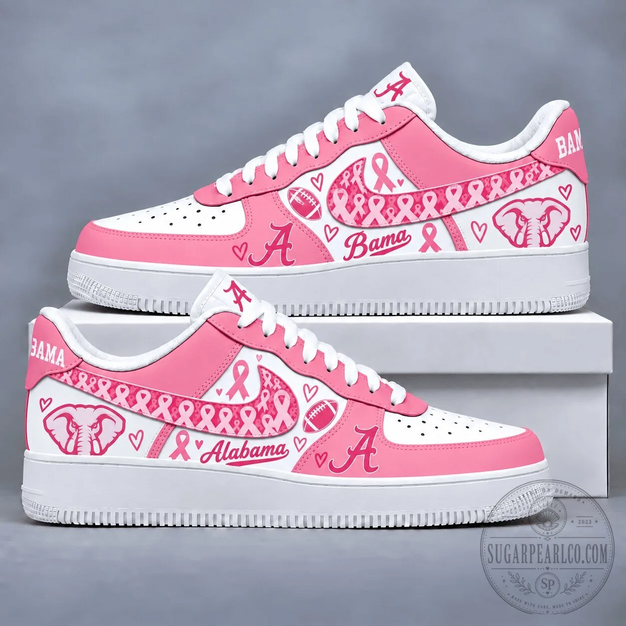 Alabama Crimson Tide Breast Cancer Awareness Custom Designed Shoes