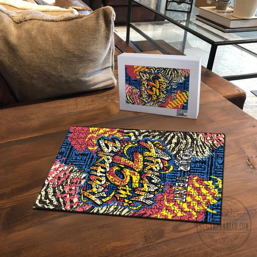 Personalized African 75th Birthday Tribal Striped Heritage Art Puzzle 9 Personalized African 75th Birthday Tribal Striped Heritage Art Puzzle