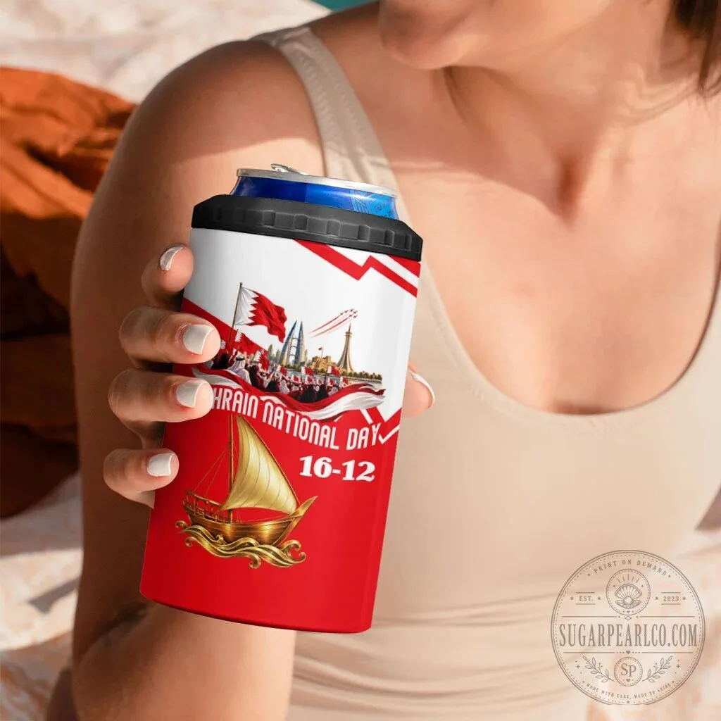 Bahrain National Day 16 December Flag Emblem Collage Can Cooler Tumbler 15 Bahrain National Day 16 December Flag Emblem Collage Can Cooler Tumbler